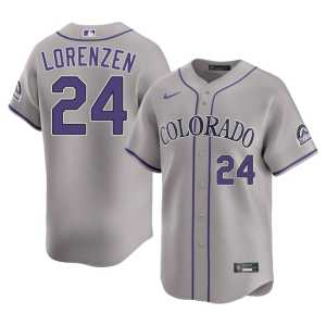 Men Gray Authentic Rocks #24 Michael Lorenzen Jersey 989885-474 - Image 1