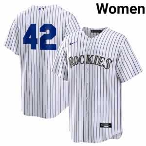 Women's Jackie Robinson Day Authentic Colorado Rocks #42 White Jerseys 972077-756 - Image 1