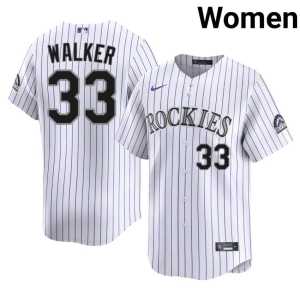 Womens COL Rox #33 Official White Larry Walker Jerseys 236368-689 - Image 1